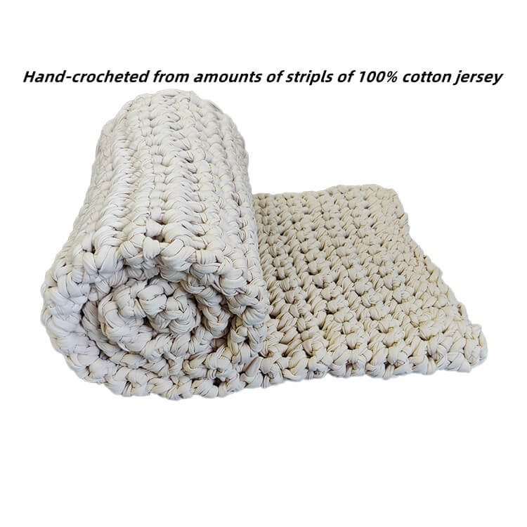 100% Cotton Jersey Hand- Crocheted Weighted Blanket