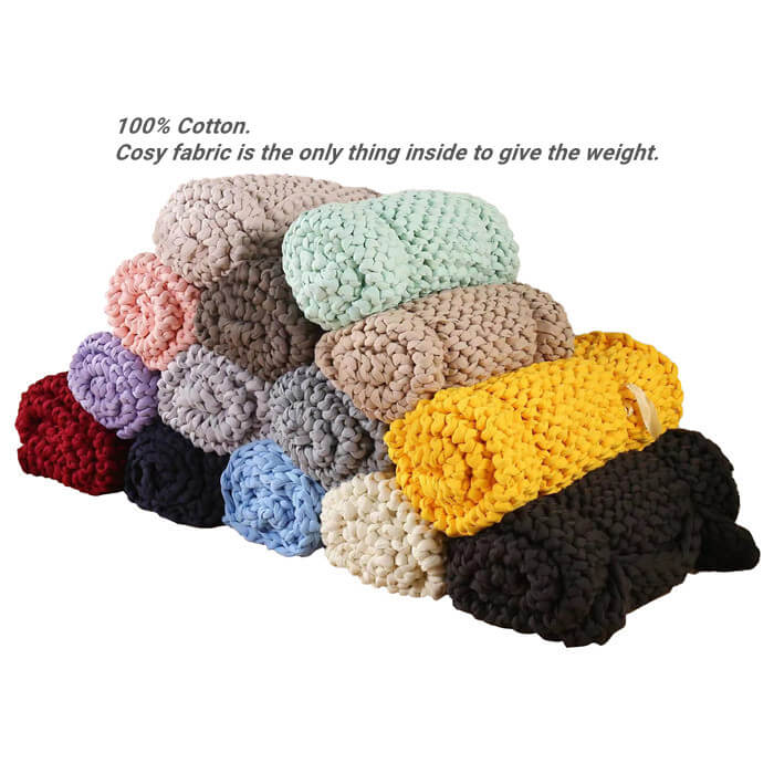 100% Cotton Hand Made Knitted Weighted Blanket