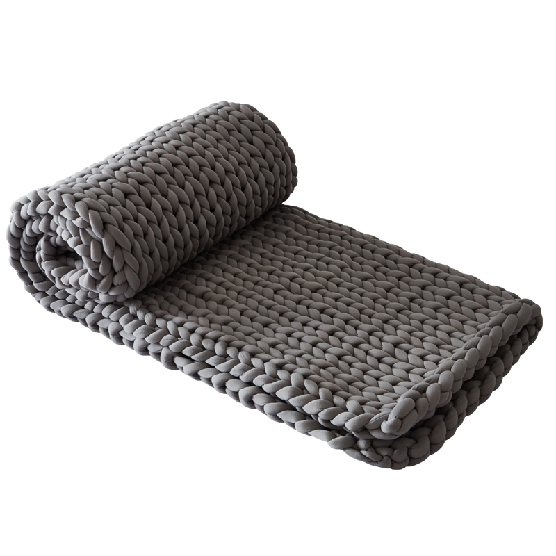 Polyester Jersey Chunky Hand-Knit Weighted Blankets